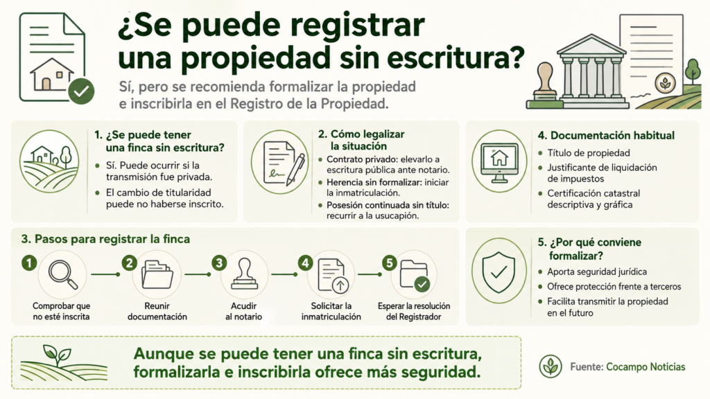 Infografía: se puede registrar una propiedad sin escritura