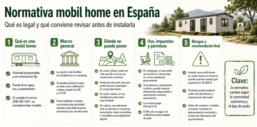 infografía: normativa mobil home